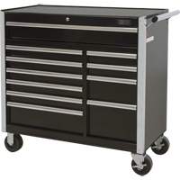 Chariot &agrave; outils industriel, 11 tiroirs, 41" la x 18-3/4" p x 39-1/3" h, Noir Cantin et fils