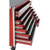 Chariot &agrave; outils industriel, 12 tiroirs, 56" la x 24-1/2" p x 38-1/8" h, Rouge Cantin et fils