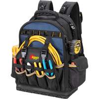 Molded Base Tool Backpack, 18" L x 13" W, Black/Blue, Ballistic/Polyester Cantin et fils