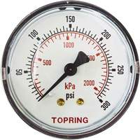 Replacement Pressure Gauge, 2" , 0 - 175 psi, Back Mount, Analogue Cantin et fils