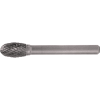 CLEVELAND Solid Carbide Burrs - Oval Shape, SE-1, 1/4" Dia., 1/4" Shank, 3/8" Depth of Cut Cantin et fils