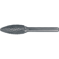 CLEVELAND Solid Carbide Burrs - Flame Shaped, 5/16" Dia., 1/4" Shank Cantin et fils