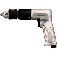 Perceuse pneumatique, 4 pi³/min, 1/4" NPTF, 94 dBA, 1/2" mandrin, Avec cl&eacute; Cantin et fils