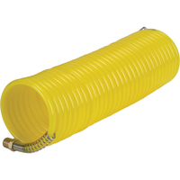 Nylon Coil Air Hose With Fittings, Air, 1/4" ID x 25' L, Nylon, 200 PSI at 23°C Cantin et fils