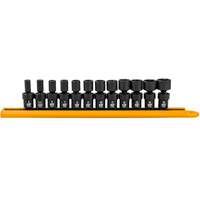 Jeu de 12 douilles m&eacute;triques flexibles universelles &agrave; chocs 1/4" &agrave; 6 pans Cantin et fils