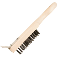 Brosse de nettoyage avec racloir, Acier, 5 x 13 rangs de fils, Longueur 11-3/8" Cantin et fils