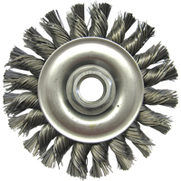 Wire Wheel Brushes, 4" Dia., 0.02" Fill, 5/8"-11 Arbor, Steel Cantin et fils