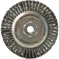 Wire Wheel Brushes, 5-7/8" Dia., 0.02" Fill, 5/8"-11 Arbor, Steel Cantin et fils