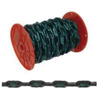 Straight Link Coil Chain with Green Sleeve, Low Carbon Steel, 2/0 x 60' (18.3 m) L, 520 lbs. (0.26 tons) Load Capacity Cantin et fils