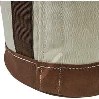 Leather-Bottom Bucket, 17" H, Canvas, White Cantin et fils