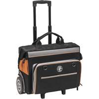Tradesman Pro Rolling Tool Bag, Ballistic Polyester, 24 Pockets, Black/Orange Cantin et fils