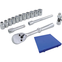 Jeu de douilles et accessoires, 15 Mcx, Prise de 3/8" Cantin et fils