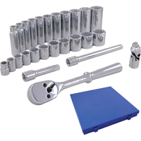 Jeu de douilles m&eacute;triques et accessoires, 26 Mcx, Prise de 3/8", Profond Cantin et fils