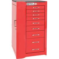 Pro+ Left Side Rider Tool Cabinet, 8 Drawers, 19" W x 19" D x 36-1/2" H, Red Cantin et fils