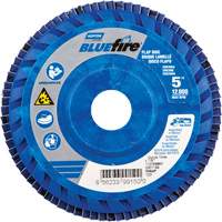 Disque &agrave; lamelles &agrave; grain grossier BlueFire, 5" x 7/8", Type 27, Grain 60, Alumine de zirconium Cantin et fils