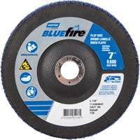 Disque &agrave; lamelles &agrave; grain grossier BlueFire, 7" x 7/8", Type 27, Grain 80, Alumine de zirconium Cantin et fils
