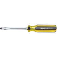 100 PLUS&reg; Standard Slotted Tip Screwdriver, 1/4" Tip, Square, 8-3/16" L, Plastic Handle Cantin et fils