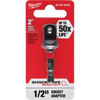 Shockwave Impact Socket Adapter, 1/4" Drive Size, 1/2" Male Size, Ball, 2" L Cantin et fils