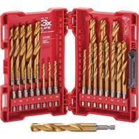 Shockwave Red Helix Metric Drill Bit Set, 25 Pieces, Titanium Cantin et fils