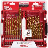 Shockwave Red Helix Drill Bit Set, 29 Pieces, Titanium Cantin et fils