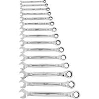 Ratcheting Wrench Set, Combination, 15 Pieces, Metric Cantin et fils