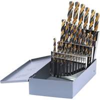 DRILLCO Metric Jobber Length Drill Bit Set, 25 Pieces, High Speed Steel Cantin et fils