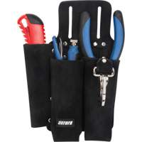 Porte-outils pour monteur de ligne, Porte-outil multiple, Cuir, 3 Poches Cantin et fils
