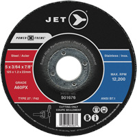 A60PX Power-Xtreme Cut-Off Wheel, 5" x 3/64", 7/8" Arbor, Type 27, 12200 RPM Cantin et fils