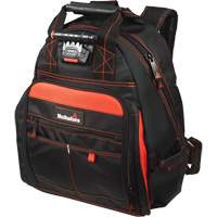 Lighted Tool Backpack, Black/Red, Ballistic/Polyester Cantin et fils