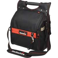 Zippered Professional Electrician's Tool Pouch, Ballistic Polyester, 19 Pockets, Black/Red Cantin et fils