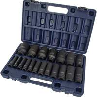 Jeu de douilles SAE, 19 Mcx, Chocs, Prise de 1/2", Profond Cantin et fils
