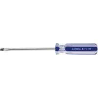 Tournevis &agrave; fente bleu transparent avec bandes, Tige de 3/16", Ronde, Prise en Plastique Cantin et fils