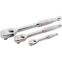 Ensemble de rochet &agrave; t&ecirc;te en goutte enti&egrave;rement polie avec prises 1/4", 3/8" & 1/2" 120XP Cantin et fils