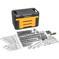 Jeu d'outils pour m&eacute;canicien &agrave; 6 pans dans boîte de rangement &agrave; trois tiroirs Cantin et fils