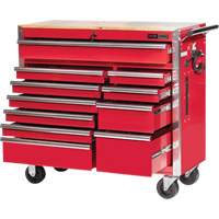 PRC4211 Pro Series Roller Cabinet, 11 Drawers, 42" W x 18" D x Red Cantin et fils