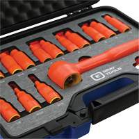 Douille isol&eacute;e, foret hex SAE & m&eacute;trique &agrave; prise 3/8" avec fixation, 1000 V, 16 M Cantin et fils