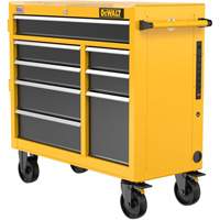 Postes de travail industriel mobile, 8 tiroirs, 40" la x Jaune Cantin et fils
