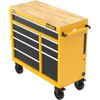 Postes de travail industriel mobile, 8 tiroirs, 40" la x Jaune Cantin et fils