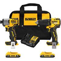 Brushless Compact Cordless 1/2" Hammer Drill & 1/4" Impact Driver Kit, Lithium-Ion, 20 V Cantin et fils