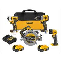 XR&reg; Brushless Cordless 4-Tool Combo Kit, Lithium-Ion, 20 V Cantin et fils