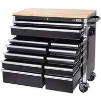 HDRC4112 HD Series Roller Cabinet, 12 Drawers, 41" W x 21" D x 40-3/10" H, Black Cantin et fils