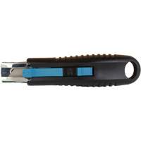 Couteau de s&eacute;curit&eacute; r&eacute;tractable standard, Acier inoxydable, Prise en Caoutchouc Cantin et fils