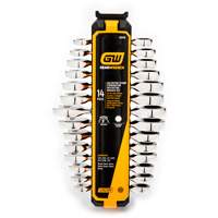 72-Tooth 12 Point Stubby Wrench Set, Ratcheting Combination, 14 Pieces, Imperial and Metric Cantin et fils