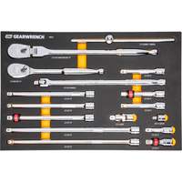Ensemble d'outils &agrave; cliquet et d'entraînement 1/2" &agrave; 90 dents avec plateau de rangement en mousse Cantin et fils