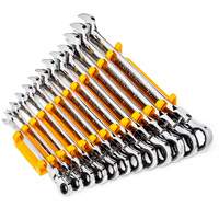 90-Tooth 12 Point Wrench Set, Flex Head/Ratcheting Combination, 12 Pieces, Metric Cantin et fils