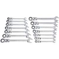 72-Tooth 12 Point Wrench Set, Flex Head/Ratcheting Combination, 14 Pieces, Imperial and Metric Cantin et fils