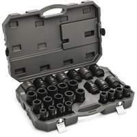 6 Point Metric Socket Set, 28 Pcs, Impact, 3/4" Drive Size, Deep Cantin et fils