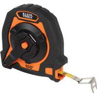 Closed Reel Long Tape Measure, 10 mm x 100', Imperial Graduations Cantin et fils