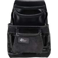 Phantom Collection Heavy-Duty Nail & Tool Bag, Leather, 10 Pockets, Black Cantin et fils
