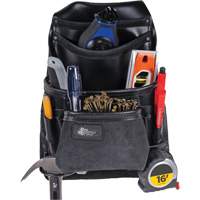 Phantom Collection Heavy-Duty Nail & Tool Bag, Leather, 10 Pockets, Black Cantin et fils